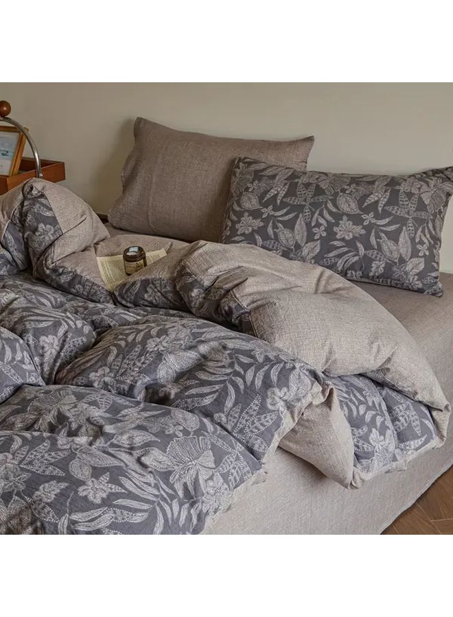 Jingqiu Linen Floral Retro Duvet Cover 78 74x90 55 Inches Soft Breathable Bedding - Image 4